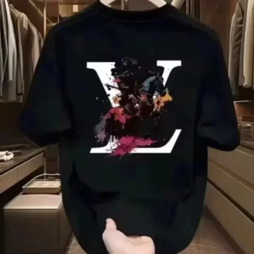 Black Men's Cotton T-Shirt Size: XL - Picture 2 of 3